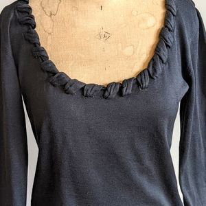 Givenchy 3/4 sleeves black cotton knit Small